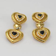 18K Yellow Gold Blue Sapphire Diamond Jewelry Se - 4525711