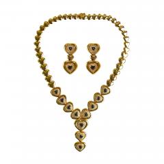 18K Yellow Gold Blue Sapphire Diamond Jewelry Se - 4527280