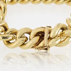 18K Yellow Gold Cuban Chain Link With Round Diamonds 18 Inches Long Necklace - 4232121