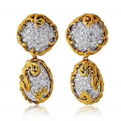 18K Yellow Gold Day To Night Dangling And Huggie 10 00cttw Diamond Earrings - 4383942