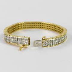 18K Yellow Gold Diamond Tennis Bracelet 15 00ct - 4525811