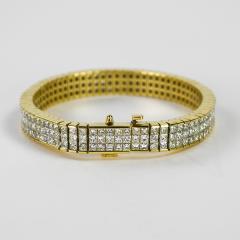 18K Yellow Gold Diamond Tennis Bracelet 15 00ct - 4525813