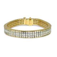 18K Yellow Gold Diamond Tennis Bracelet 15 00ct - 4527267