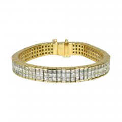 18K Yellow Gold Diamond Tennis Bracelet 15 00ct - 4527288