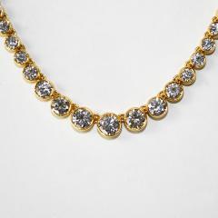 18K Yellow Gold Diamond Tennis Necklace 15 50ct - 4525917