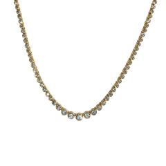 18K Yellow Gold Diamond Tennis Necklace 15 50ct - 4527160
