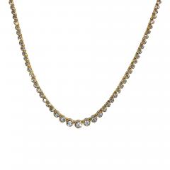 18K Yellow Gold Diamond Tennis Necklace 15 50ct - 4527166