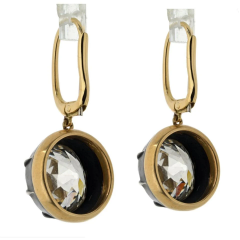 18K Yellow Gold Silver 5 87 EUR L VS2 5 79 EUR L VS2 GIA Earrings - 3781007