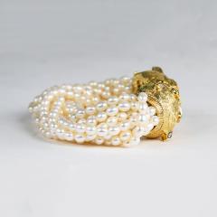 18K Yellow Gold Tiger Freshwater Pearl Bracelet - 4525980