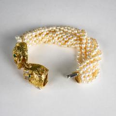 18K Yellow Gold Tiger Freshwater Pearl Bracelet - 4525984