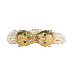 18K Yellow Gold Tiger Freshwater Pearl Bracelet - 4527315