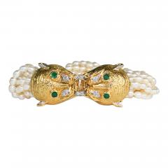 18K Yellow Gold Tiger Freshwater Pearl Bracelet - 4527351