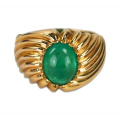 18K Yellow Gold Vintage Emerald Ring 3 75ct - 4527266