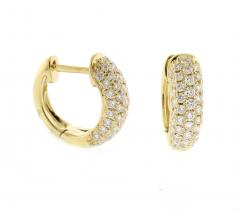 18KT GOLD DIAMOND HUGGIE EARRINGS - 3606754