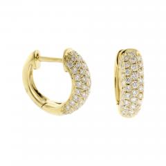 18KT GOLD DIAMOND HUGGIE EARRINGS - 3611134