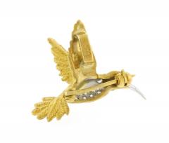 18KT GOLD HUMMINGBIRD BROOCH - 3294272