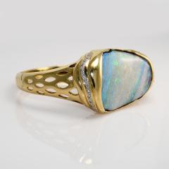 18KYG Boulder Opal Bangle Bracelet 62 3g - 4526001