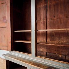 18TH CENTURY BLUE PAINTED STEP BACK CUPBOARD - 4467542