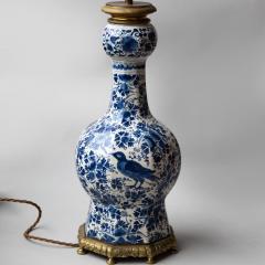 18TH CENTURY DELFT BOTTLE VASE CONVERTED TO A LAMP - 1834847