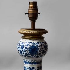 18TH CENTURY DELFT BOTTLE VASE CONVERTED TO A LAMP - 1834848