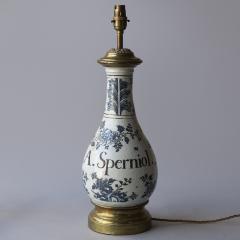 18TH CENTURY FA ENCE BOTTLE CONVERTED TO A TABLE LAMP - 3874454