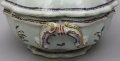 18TH CENTURY FA ENCE DE ROUEN POLYCHROME OVAL TERRINE WITH LID - 2722818