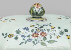 18TH CENTURY FA ENCE DE ROUEN POLYCHROME OVAL TERRINE WITH LID - 2722820