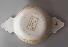 18TH CENTURY FA ENCE SOUP BOWL AND LID DECORATED IN YELLOW OCHRE - 2723862