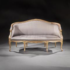 18TH CENTURY GEORGE III GILTWOOD SILK UPHOLSTERED FRENCH HEPPLEWHITE SOFA - 2589393