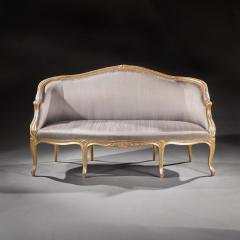 18TH CENTURY GEORGE III GILTWOOD SILK UPHOLSTERED FRENCH HEPPLEWHITE SOFA - 2589436