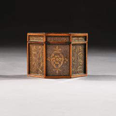 18TH CENTURY GEORGIAN PAPER SCROLLED QUILLED SATINWOOD TEA CADDY - 1840543