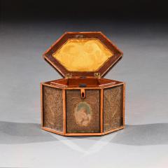 18TH CENTURY GEORGIAN PAPER SCROLLED QUILLED SATINWOOD TEA CADDY - 1840544