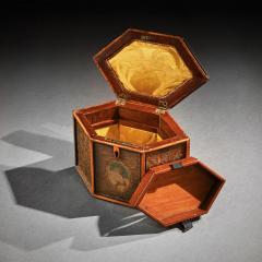 18TH CENTURY GEORGIAN PAPER SCROLLED QUILLED SATINWOOD TEA CADDY - 1840545