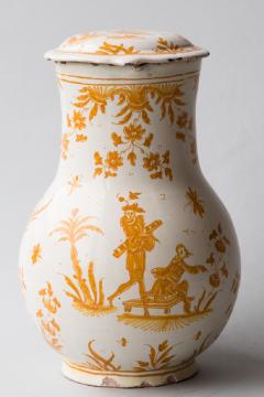 18TH CENTURY MOUSTIERS COVERED FAIENCE JUG - 3768106