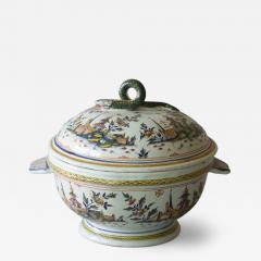 18TH CENTURY POLYCHROME SOUP TUREEN FA ENCE DE ROUEN - 4203717
