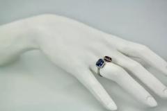 18k Blue and Pink Sapphire Diamond Ring 3 28 Carats - 3458934