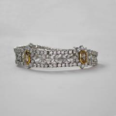 18k White Gold Custom Flower Diamond Bracelet 13 18ct TCW G I Color SI VS 6 75 - 4525944