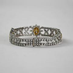 18k White Gold Custom Flower Diamond Bracelet 13 18ct TCW G I Color SI VS 6 75 - 4525947