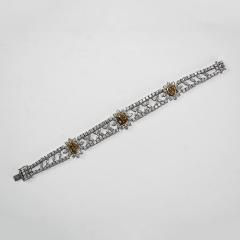 18k White Gold Custom Flower Diamond Bracelet 13 18ct TCW G I Color SI VS 6 75 - 4525948