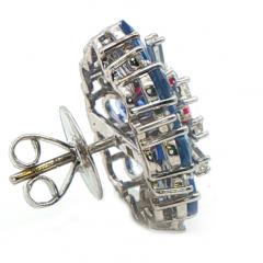 18kt White Gold Sapphire and Ruby Earrings - 4557712