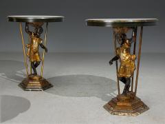 18th 19th c Italian Venetian Blackamoor Gueridons Opposing Figures Marble - 4623814