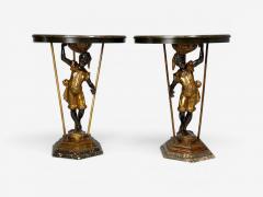 18th 19th c Italian Venetian Blackamoor Gueridons Opposing Figures Marble - 4623815