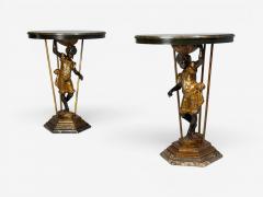 18th 19th c Italian Venetian Blackamoor Gueridons Opposing Figures Marble - 4623818