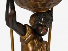 18th 19th c Italian Venetian Blackamoor Gueridons Opposing Figures Marble - 4623819