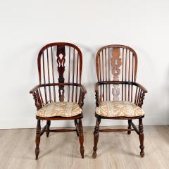 18th 19th century Windsor Armchairs Mixed Wood Set of Six Assorted - 2262239