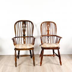 18th 19th century Windsor Armchairs Mixed Wood Set of Six Assorted - 2262240