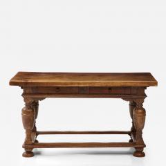 18th C Danish Oak Table with Thick Top - 3297221