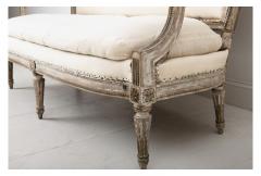 18th C French Louis XVI Original Paint Banquette Or Canap With Traces Of Gilt - 2283075