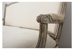 18th C French Louis XVI Original Paint Banquette Or Canap With Traces Of Gilt - 2283076