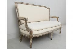 18th C French Louis XVI Original Paint Banquette Or Canap With Traces Of Gilt - 2283079